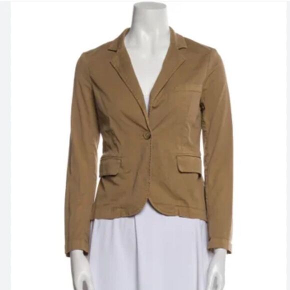 Nili Lotan Cotton Blazer Jacket in Brown Tan 2 - Picture 1 of 14